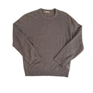 Zara Mossy Green Sheer Crewneck Sweater